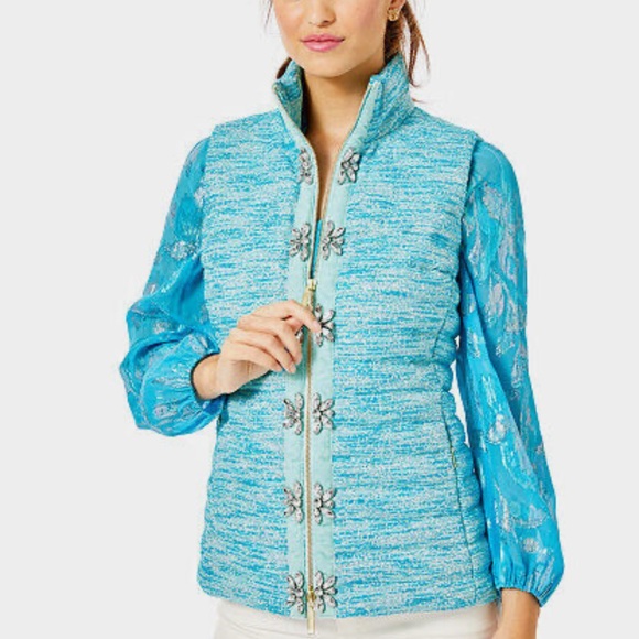 NWOT Lilly Pulitzer Turquoise Vest - M